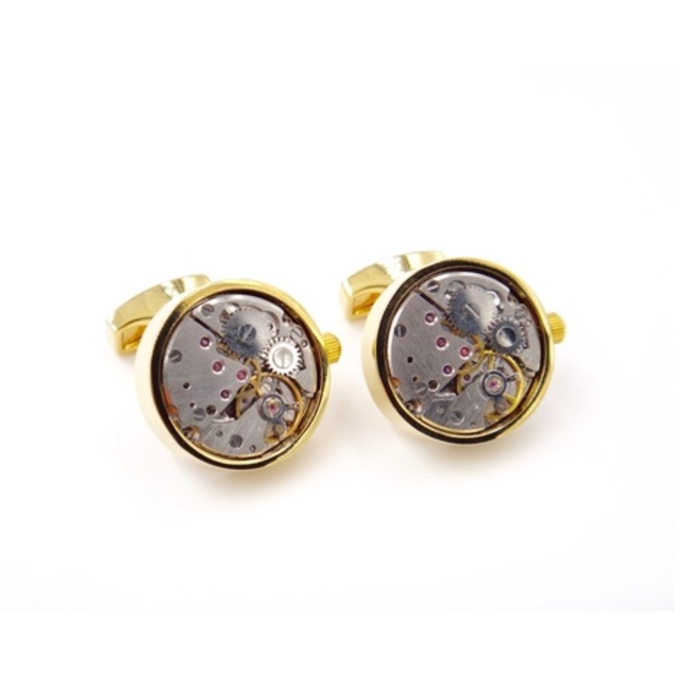 Gold watch cufflinks